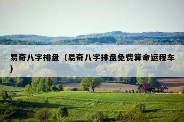 易奇八字排盘（易奇八字排盘免费算命运程车）