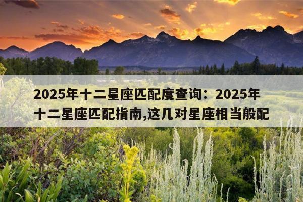 2025年十二星座匹配度查询：2025年十二星座匹配指南,这几对星座相当般配