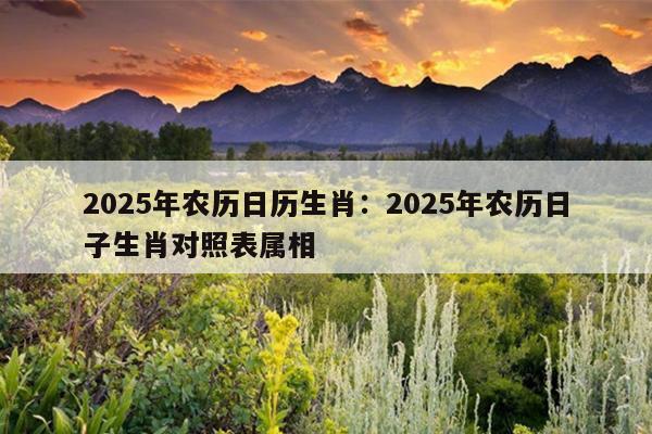 2025年农历日历生肖：2025年农历日子生肖对照表属相